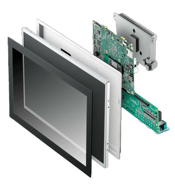 工業現場使用的面板電腦設備示意